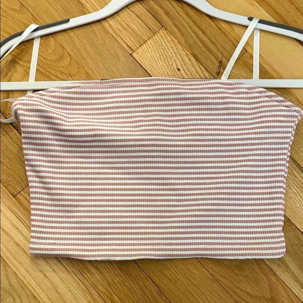 by the way. Pink and White Striped Bandeau